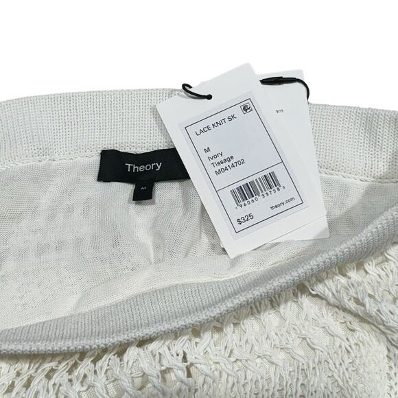 NWT! Theory Pull-On Crochet Knit Lace Ivory Maxi Skirt - Size Medium - Picture 12 of 12